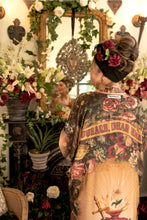 Load image into Gallery viewer, Courage Dear Heart Cropped Bamboo Kimono with Sacred Heart
