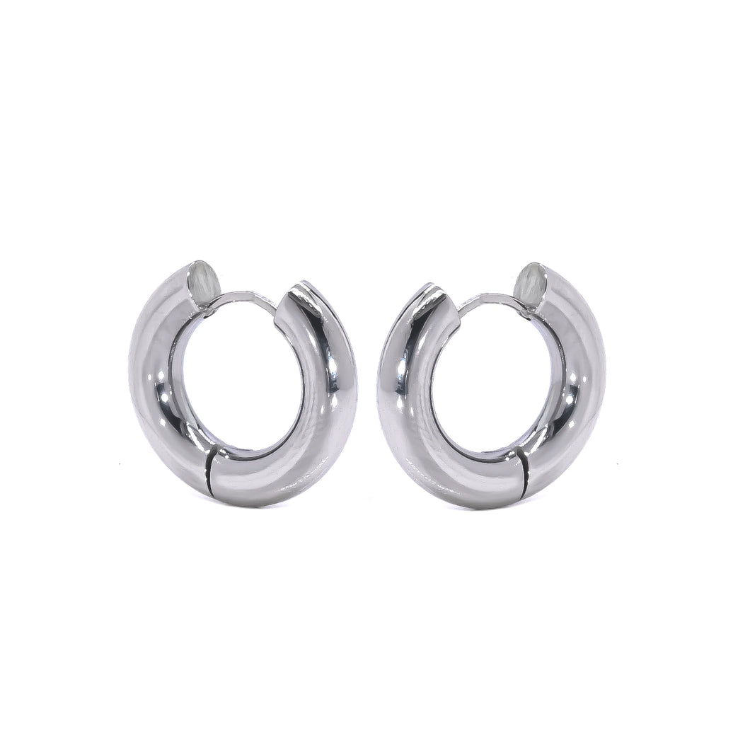 Bold Hoop Earrings in Silver