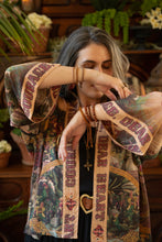 Load image into Gallery viewer, Courage Dear Heart Cropped Bamboo Kimono with Sacred Heart
