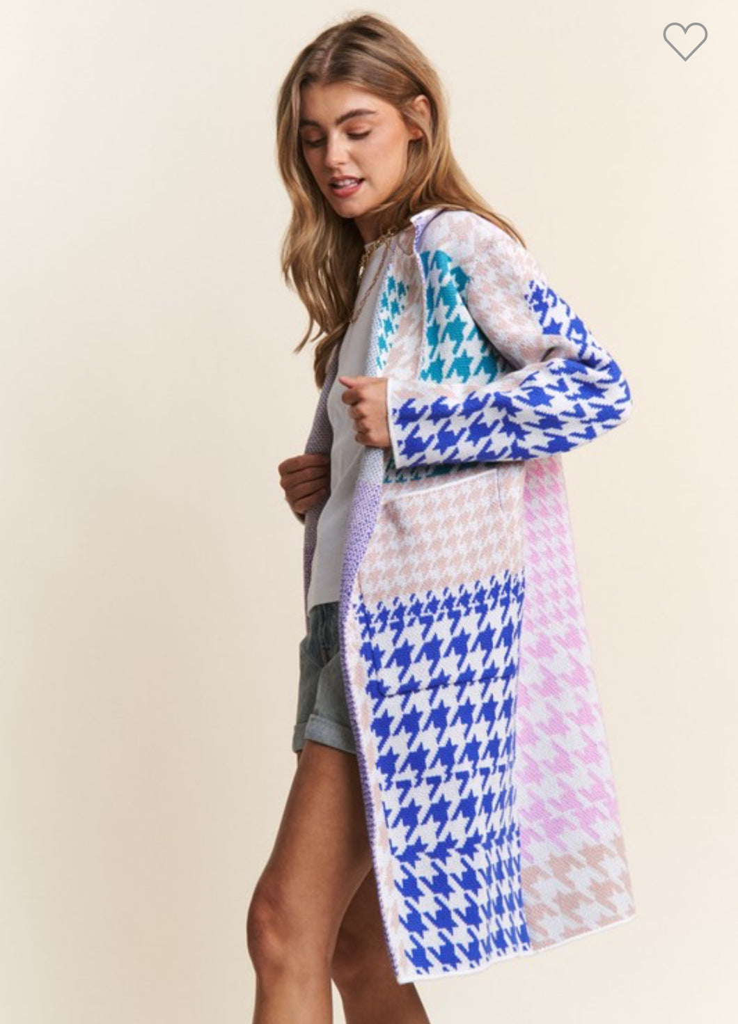 Checker Blossom Cardigan Jacket