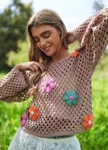 Load image into Gallery viewer, Chunky Flowers Loose Knit Sweater
