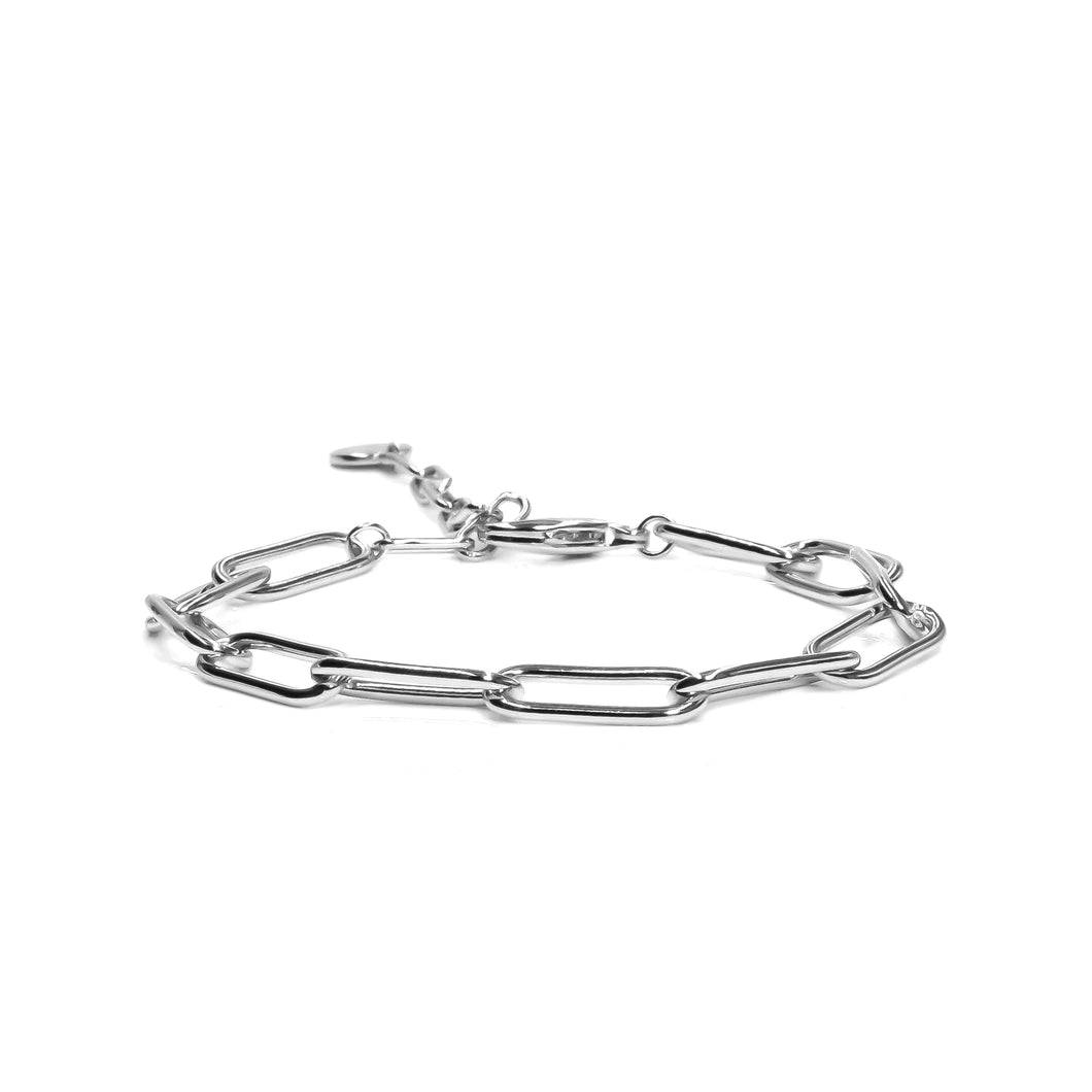 Connection Paperclip Chain Bracelet Silver