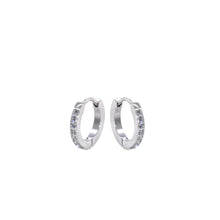 Load image into Gallery viewer, CZ Sparkle Silver Huggie Hoop Earrings
