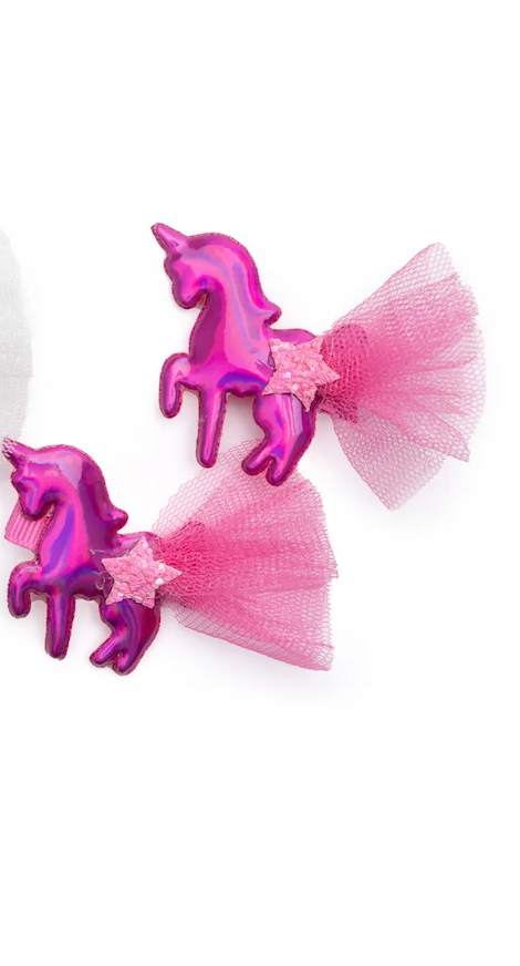 Iridescent Unicorn Hairclips