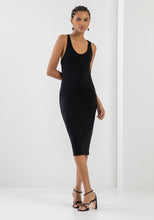 Load image into Gallery viewer, Ribbed Midi Dress Criss Cross Back
