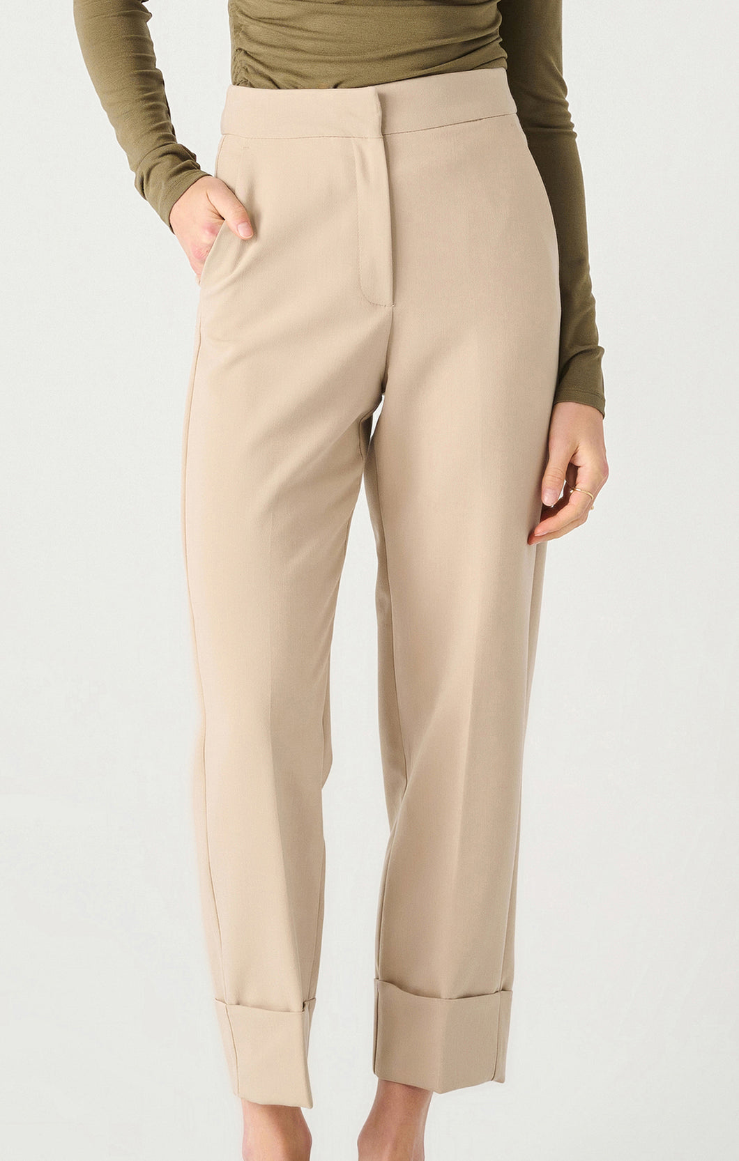 Cuffed Straight Leg Pant